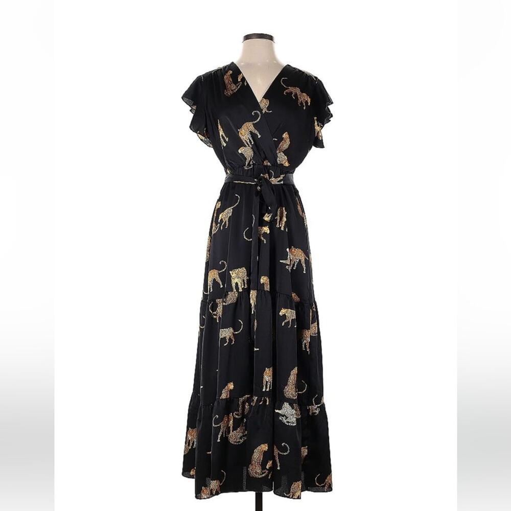 Q2‎ leopard print belted maxi dress, size small